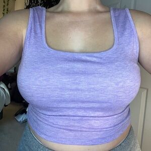 SHEIN Lavender Cropped Tank Top – Ribbed Stretch – Size L